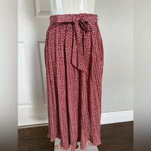 Alice Blue Pink Pleated Skirt with White Dots